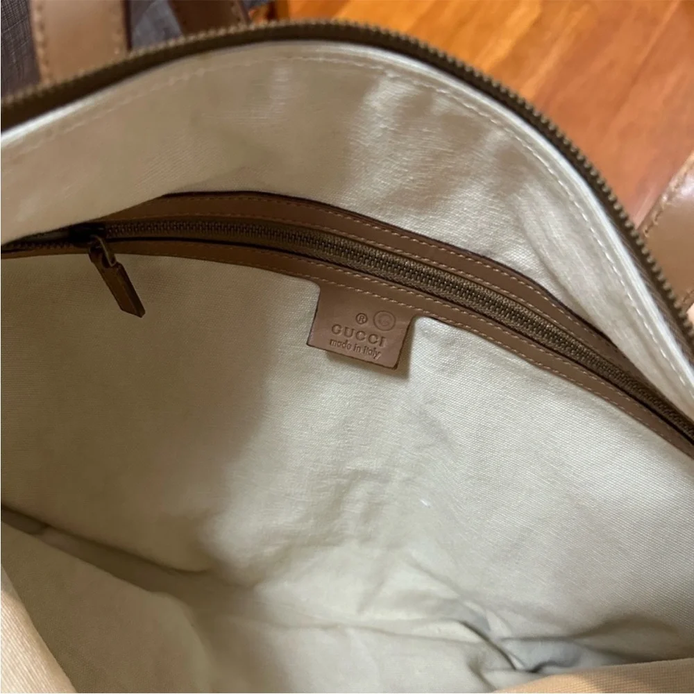 Gucci Canvas Tote Bag with Brown Leather Accents - Picture 6 of 6